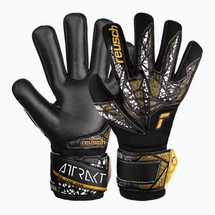 Rękawice bramkarskie Reusch Attrakt Silver NC Finger Support black/gold/white/black - Piłka nożna - miniaturka - grafika 1