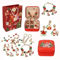 Biżuteria dla dzieci - ZESTAW DO ROBIENIA BRANSOLETEK BIŻUTERII KORALIKI CHARMS ZAWIESZKI ŚWIĄTECZNE MIKOŁAJKI BOŻE NARODZENIE - miniaturka - grafika 1