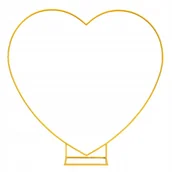 Balony i akcesoria - Stojak złoty metalowy SERCE na balony 2m Tło do zdjęć - miniaturka - grafika 1