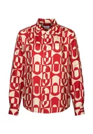 Bluzki damskie - Seidensticker Damska bluzka - modna bluzka - Regular Fit - kołnierz koszuli - długi rękaw - 100% wiskoza, czerwony, 42 - miniaturka - grafika 1