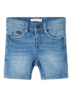 NAME IT Nmmsofus Dnmthris Long Tb szorty chłopięce, niebieski (medium blue denim), 104 - Spodenki damskie - miniaturka - grafika 1