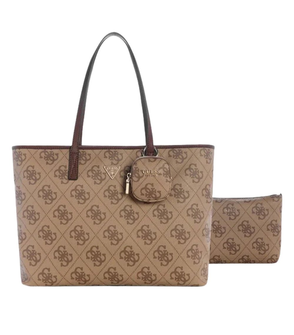 GUESS Brązowa damska shopperka Power Play II w monogram