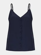 Koszulki i topy damskie - NAF NAF Top Ilina C1 YHNC26 Granatowy Regular Fit - miniaturka - grafika 1