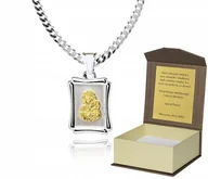 Biżuteria dla dzieci - Srebrny łańcuszek męski diamentowany medalik DEDYKACJA 50 cm P2M2 - miniaturka - grafika 1