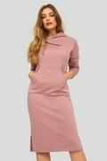 Sukienki - Dzianinowa sukienka z kapturem, jasny róż - Greenpoint - miniaturka - grafika 1