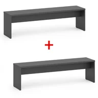 Wyposażenie sportowe i gimnastyczne - Ławka szatniowa 1+1 GRATIS, 1500 mm, grafitowy - miniaturka - grafika 1
