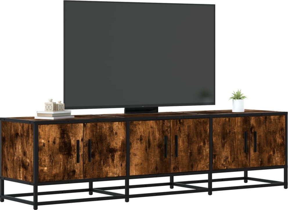 vidaXL Szafka pod telewizor, przydymiony dąb, 150x35x41 cm