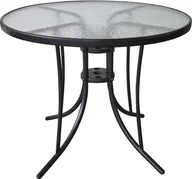 Stoły ogrodowe - Stolik ogrodowy, metalowy ze szklanym blatem, 70x90 cm - miniaturka - grafika 1