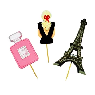 Figurka Dziewczyny Na Tort Amelia Paryż Perfumy Toppery - Dodatki do ciast w proszku - miniaturka - grafika 1