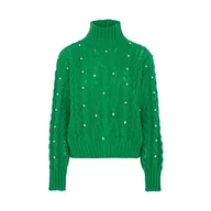 Swetry damskie - Nascita Damski sweter z golfem zielony XS/S, zielony, XS - miniaturka - grafika 1