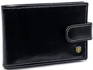 Eleganckie męskie etui na karty ze skóry naturalnej ROVICKY poziome na zatrzask pudełko na prezent antykradzieżowe ochrona RFID STOP - Etui na dokumenty i karty - miniaturka - grafika 1