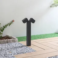 Lampy ogrodowe - Lindby słupek oświetleniowy Othil, 2-punktowa, 50 cm, szary, aluminium - miniaturka - grafika 1