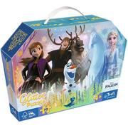 Puzzle - TREFL 53018 Puzzle 70 glitter w kuferku - Magiczna przyjaźń / Disney Frozen - miniaturka - grafika 1