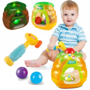 KOLOROWY ZBIJAK DŹWIĘKI PIŁECZKI  ŚWIATŁA MŁOTECZEK - Zabawki interaktywne dla dzieci - miniaturka - grafika 1