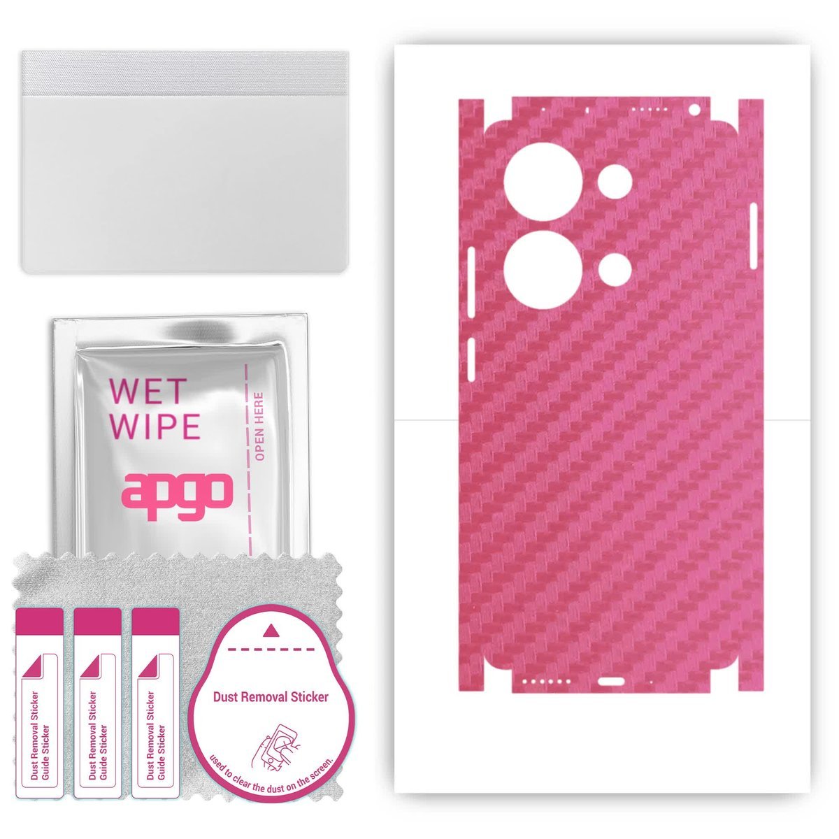 Folia naklejka skórka strukturalna na TYŁ+BOKI do Xiaomi Redmi Note 13 Pro 4G - Carbon Różowy - apgo SKINS