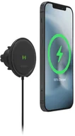 Uchwyty samochodowe do telefonów - Mophie Snap+ Wireless Vent Mount Magnetyczny Uchwyt Samochodowy na Kratkę Nawiewu z Bezprzewodowym Ładowaniem Kompatybilny z MagSafe 15 W (Black) - miniaturka - grafika 1
