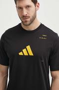 Koszulki męskie - adidas Performance t-shirt treningowy kolor czarny z nadrukiem IS2409 - miniaturka - grafika 1