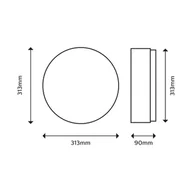 Lampy sufitowe - Philips Doris sufitowa LED 2 700 K czarna 35cm - miniaturka - grafika 1