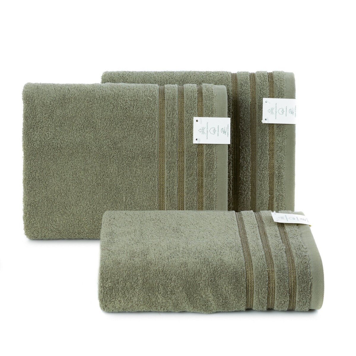 Ręcznik Saba 30x50 cm oliwkowy szybkoschnący i elegancki