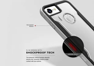 Zizo Shock Case Pancerne etui iPhone Xs / X z hartowanym szkłem na ekran (Silver/Gray) - Etui i futerały do telefonów - miniaturka - grafika 13