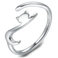 Pierścionki - Pierścionek Srebrny - PIERŚCIONEK KOTEK - miniaturka - grafika 1