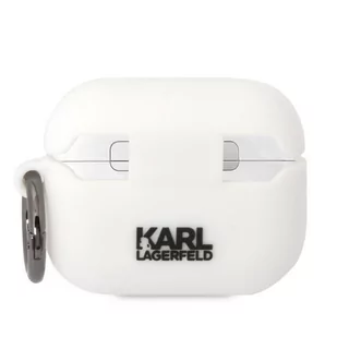 Karl Lagerfeld KLAPRUNIKH AirPods Pro cover biały/white Silicone Karl Head 3D - Akcesoria do słuchawek - miniaturka - grafika 2