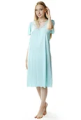 Piżamy ciążowe - Koszula nocna damska Beatriz za kolano : Kolor - Miętowy, Rozmiar - 40 - miniaturka - grafika 1