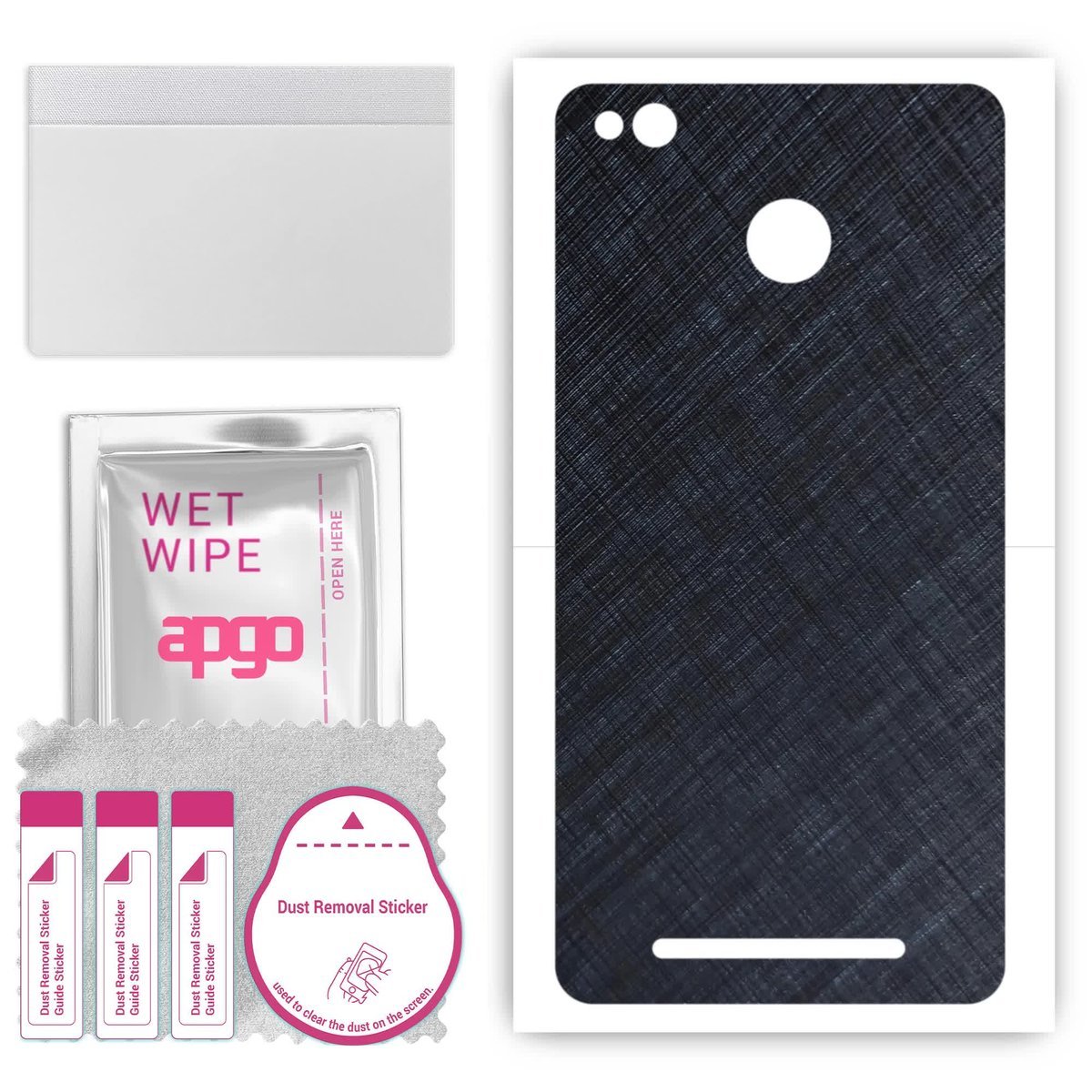 Folia naklejka skórka strukturalna na TYŁ do Xiaomi Redmi 3 Pro - Tytan Niebieski - apgo SKINS