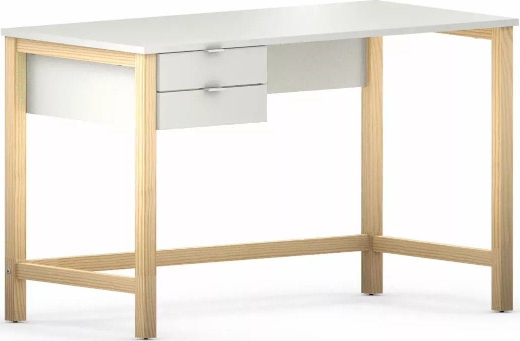 Elior Białe biurko dla dziecka z szufladami - Molus 3X