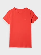 Koszulki sportowe damskie - Damski t-shirt basic 4F 4FWMM00TTSHF2255 - czerwony - miniaturka - grafika 1
