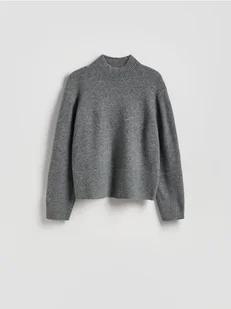 Reserved - Sweter z niskim golfem - szary - Swetry damskie - miniaturka - grafika 1