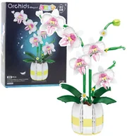 Klocki - Klocki Konstrukcyjne Orchidea Storczyk W Doniczce Różowo-Biała 616 el. LEAN Toys - miniaturka - grafika 1