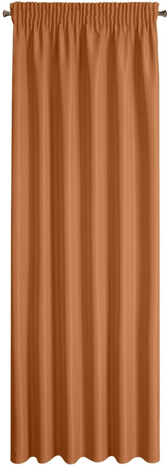 Eurofirany Zasłona RITA 140x270 cm ruda gładka na taśmie marszczącej