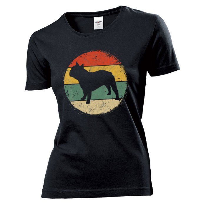 Koszulka damska Pies Francuski Buldog Retro S