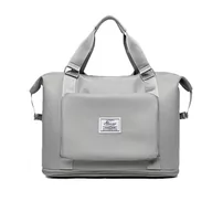 Akcesoria podróżnicze - Lekka torba podróżna sportowa powiększana Szara - miniaturka - grafika 1