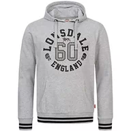 Bluzy męskie - Lonsdale Męska bluza z kapturem Mamhead, Marl Grey/Black, 3XL - miniaturka - grafika 1