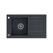 Zlewozmywaki - WILL granitowy czarny  77x46x18,5) z zaślepką i odpływem - miniaturka - grafika 1