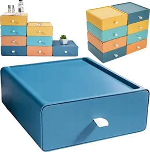 Korbi ORGANIZER NA BIURKO PUDEŁKO SZUFLADKA NA DROBIAZGI PRZYBORNIK NIEBIESKI - Przyborniki na biurko - miniaturka - grafika 1