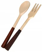 Przybory do gotowania - Chłopcy z Rancza Łyżka I Widelec drewniany z Brązową Rączką 418 - miniaturka - grafika 1