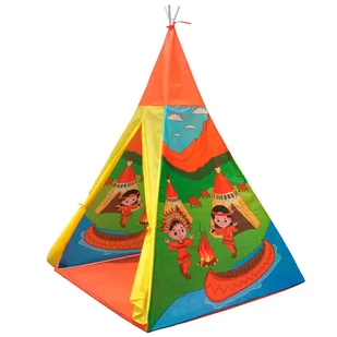 Namiot dla dzieci Acra ST09/2 teepee indiański motyw Żółty/Zielony/Pomarańczowy - Namioty i tipi dla dzieci - miniaturka - grafika 2