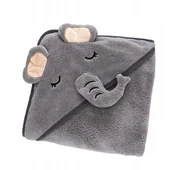 Okrycia kąpielowe dla dzieci - MIĘKKI RĘCZNIK KĄPIELOWY DLA DZIECKA SŁONIK - miniaturka - grafika 1