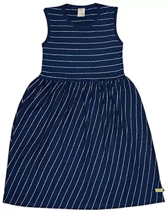 loud + proud Dziewczęca sukienka dziecięca, w paski z lnu, certyfikat GOTS, ultramaryna, 122/128, Ultramaryna, 122/128 cm - Sukienki - miniaturka - grafika 1