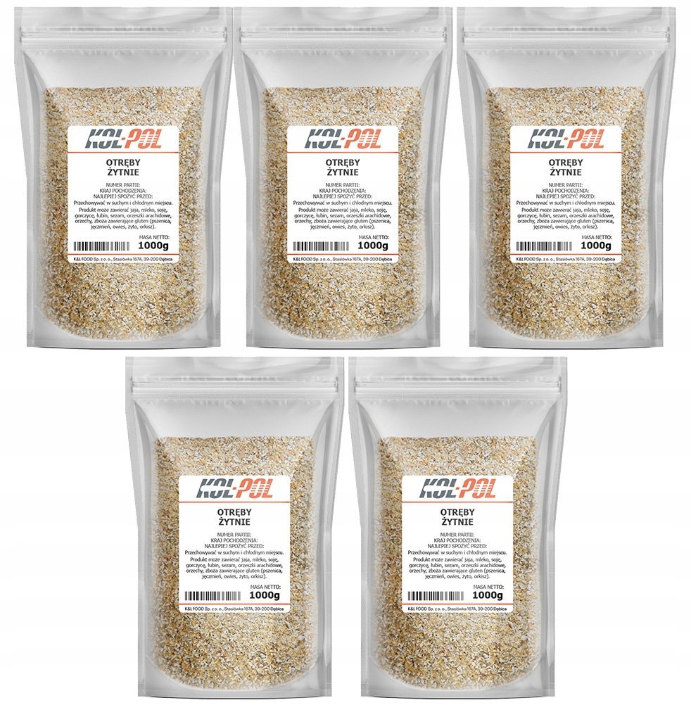 OTRĘBY ŻYTNIE 5kg Spożywcze naturalne do chleba świeże jakość Kol-Pol
