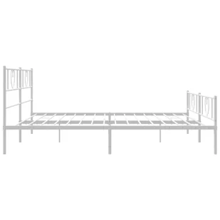 Metalowa rama łóżka z wezgłowiem i zanóżkiem, biała, 193x203 cm Lumarko! - Łóżka - miniaturka - grafika 7