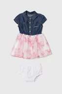 Sukienki i spódniczki dla dziewczynek - Guess sukienka niemowlęca kolor różowy mini rozkloszowana - miniaturka - grafika 1
