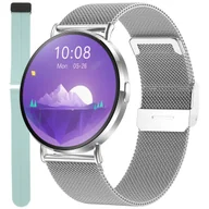 Smartwatch - Zegarek Smartwatch Damski Enter SAT06.111.1411.2514-SET srebrny - miniaturka - grafika 1
