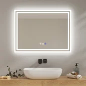 Lustra - Lustro łazienkowe EMKE LED z czujnikiem ruchu 80x60cm, dotykowe, bezmgielne, 3 barwy światła z możliwością ściemniania, automatyczne wyłączanie po 1 godzinie, energooszczędne IP44 - miniaturka - grafika 1