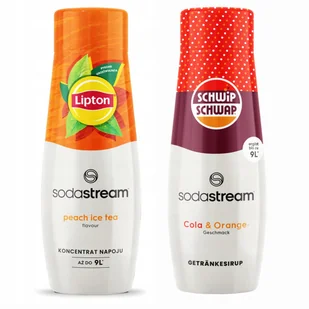 2x syrop Sodastream Lipton Ice Tea Brzoskwinia + Shwip Shwap Cola Orange - Syropy i koncentraty owocowe - miniaturka - grafika 1