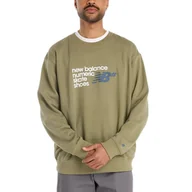 Bluzy męskie - Bluza męska New Balance MT51952DEK - zielona - miniaturka - grafika 1