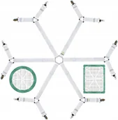 Organizery na łóżeczko - Szelki zapięcia do prześcieradła elastyczne z metalowymi klamrami białe - miniaturka - grafika 1